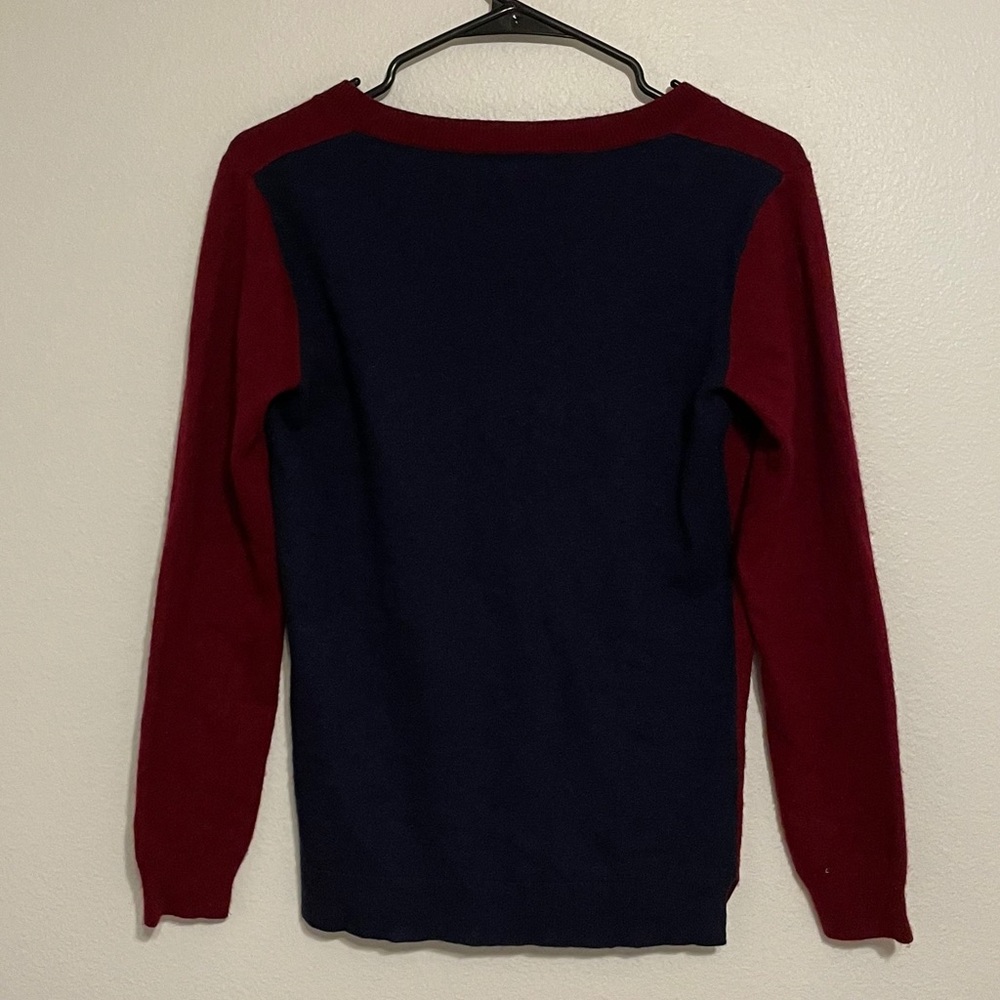 J. Crew  Navy two toned  Blue and Maroon Sweater -like new